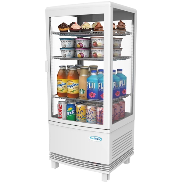 Koolmore Countertop Display Refrigerator - Commercial Beverage Cooler with LED lighting - 3 cu. ft Capacity - CDCU-3C-WH