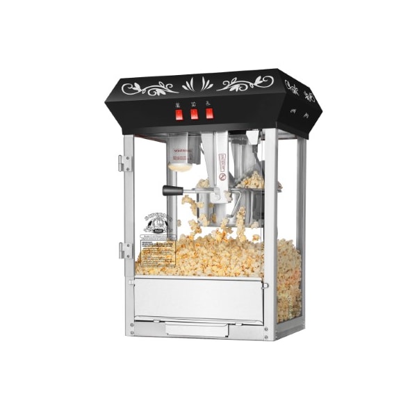 Superior Popcorn Co Countertop Popcorn Machine Antique Style Popper, 8-ounce Kettle, Drawer, Tray, Scoop (Black) - 886085JVP