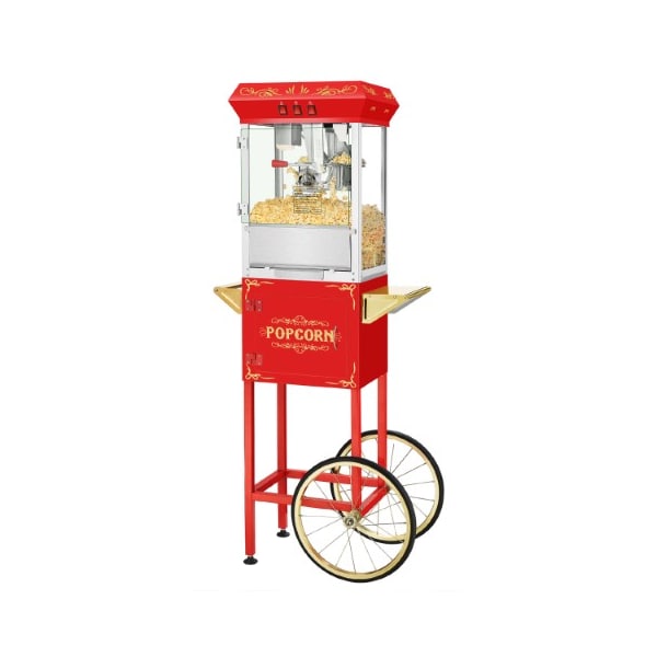 Superior Popcorn Co Superior Popcorn 8oz Popper Machine and Cart, Red - 704848RAB