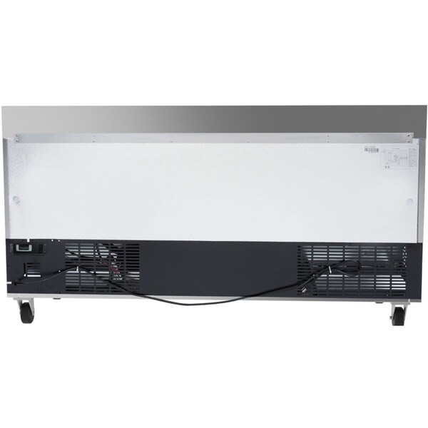 Koolmore 72" Stainless Steel 3 Door Worktop Commercial Refrigerator with 3 1/2 Backsplash - RWT-3D-16C