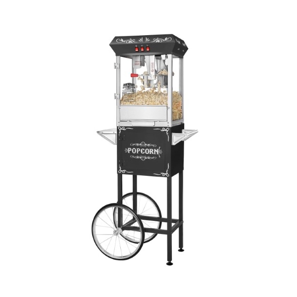 Great Northern Popcorn 8 Ounce Classic Popcorn Machine- Electric Countertop Popcorn Maker and Cart (Black) - 291751DZJ