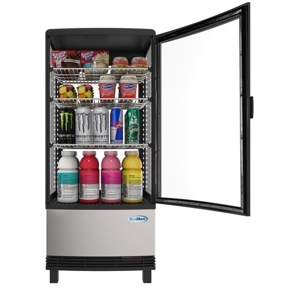 Koolmore Countertop Refrigerator Display Case Commercial Beverage Cooler with LED lighting - CDCU-3C-SS