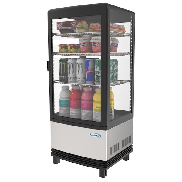Koolmore Countertop Refrigerator Display Case Commercial Beverage Cooler with LED lighting - CDCU-3C-SS