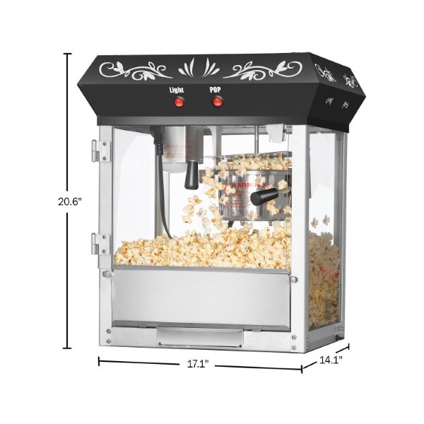 Great Northern Popcorn 6111 Great Northern Popcorn Black Foundation Top Popcorn Popper Machine, 4 Ounce - 408514GZT