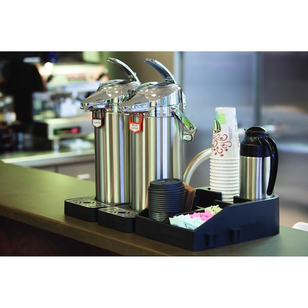 Service Ideas Airpot with Lever Lid, 2.5 Liter, Stainless vacuum insulated, Chrome - ENALS22SCH