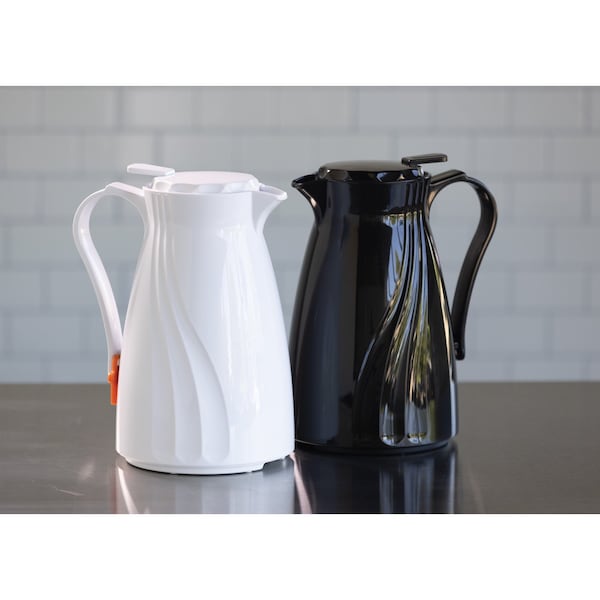 Service Ideas Twist N' Serve Coffee Carafe, 2L, BPA Free, Stackable, Black - TNSPB2BL