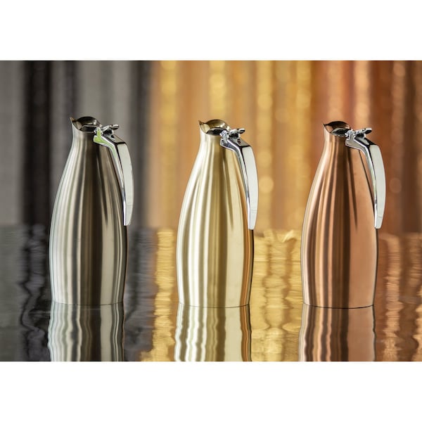 Service Ideas Altus Series Carafe Stainless Vacuum Insulated, 1 Liter, Vintage Gold - ALTU10BSVG