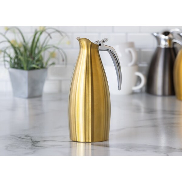 Service Ideas Altus Series Carafe Stainless Vacuum Insulated, 1 Liter, Vintage Gold - ALTU10BSVG