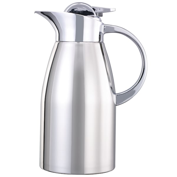 Service Ideas Elite Touch Push Button Server, 1.5L, Polished Stainless Steel - LVP1500