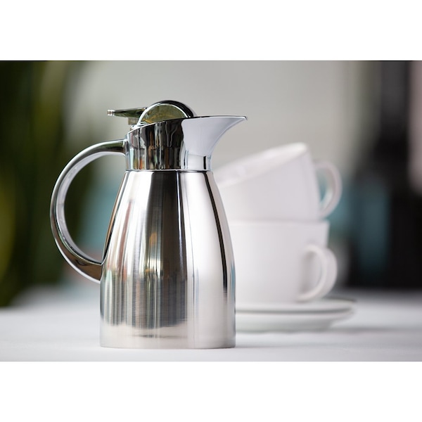 Service Ideas Elite Touch Push Button Server, 1.5L, Polished Stainless Steel - LVP1500