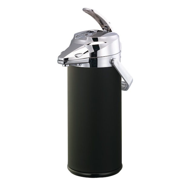 Service Ideas Airpot with Lever Lid, 2.5 Liter, Stainless vacuum insulated. Black - ENALS22SCHBL