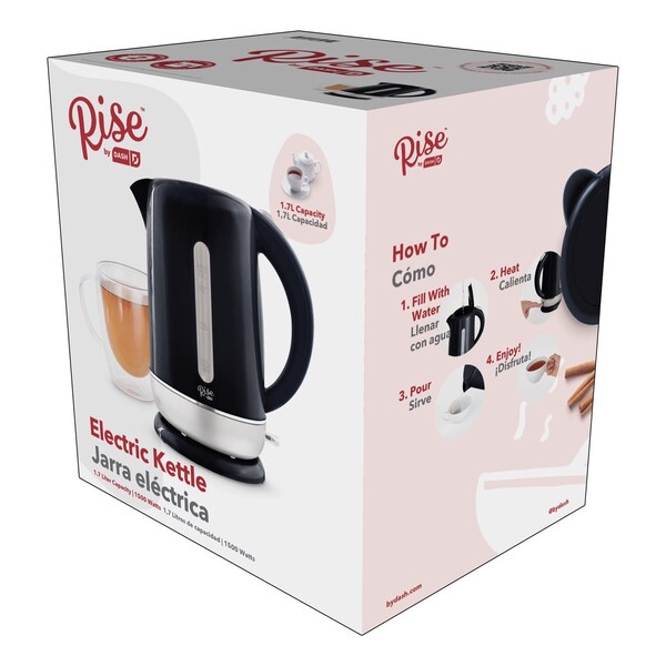 Rise By Dash Black Polypropylene 1.7 L Electric Tea Kettle - REK170GBBK06