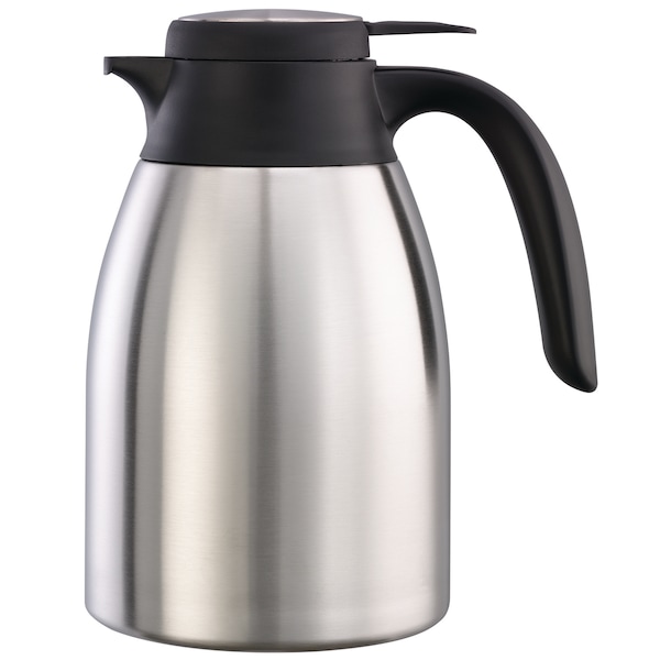 Service Ideas Flow Control Carafe, Vacuum Insulated, 1.2L, Stainless Steel - FCC12SS