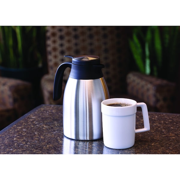Service Ideas Flow Control Carafe, Vacuum Insulated, 1.2L, Stainless Steel - FCC12SS