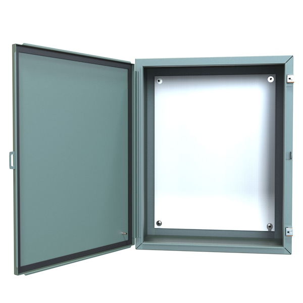 Hammond Steel Electrical Enclosures, 30 in H, 12 in D, 24 in W, NEMA 12, Hinged - 1418K12