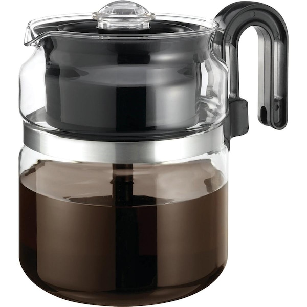 Medelco 8 Cup Glass Stovetop Coffee Percolator - 1-PK008-BL-4
