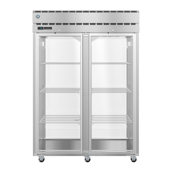 Hoshizaki America Refrigerator, Two Section Pass Thru Upright, Full Glass Doors with Lock - PT2A-FG-FG