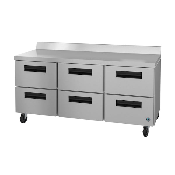 Hoshizaki America Refrigerator, Three Section Worktop, Stainless Drawers - WR72B-D6