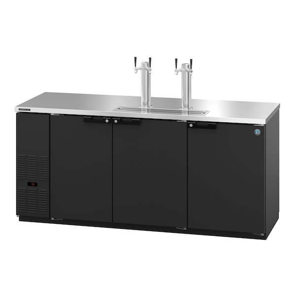 Hoshizaki America Refrigerator, Three Section, Black Vinyl Back Bar Direct Draw, Solid Doors,  - DD80