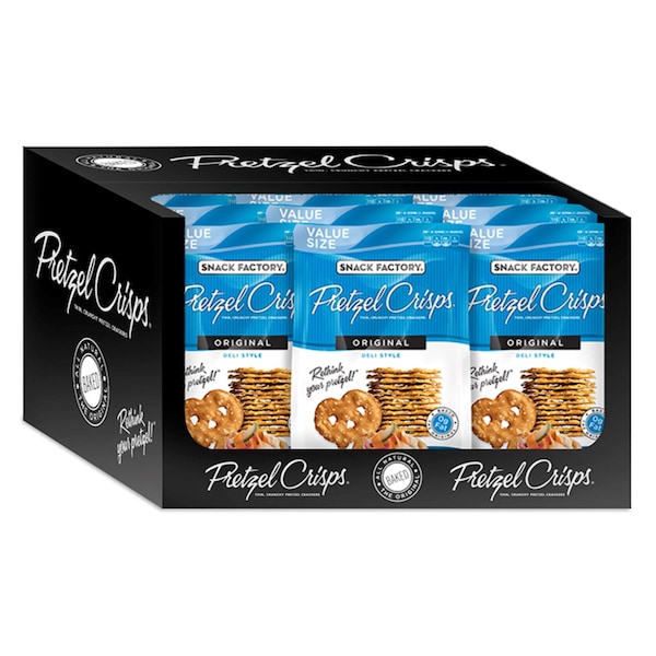 Fábrica de bocadillos Snack Factory Pretzel Crisps Original 14 oz., paquete de 12 - 110140