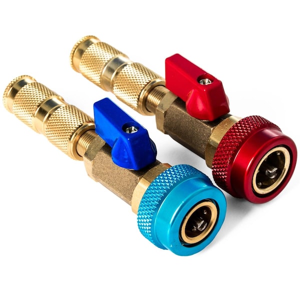 Kapscomoto Air Conditioning Valve Core Quick Remover Installer High Low Pressure Tool - NPTC-R134A-3N
