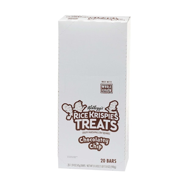 Cuadrados de arroz Krispie Treats de Kelloggs con chispas de chocolate de grano entero 1.59 oz., paquete de 80 - 3800014567