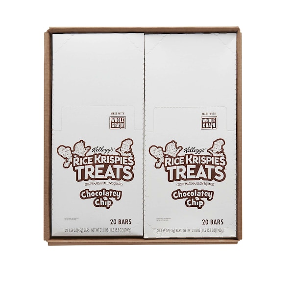 Cuadrados de arroz Krispie Treats de Kelloggs con chispas de chocolate de grano entero 1.59 oz., paquete de 80 - 3800014567