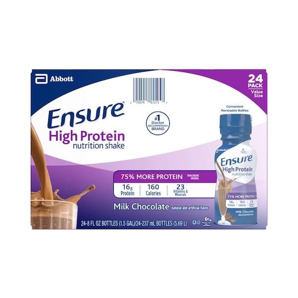 Asegurar Asegurar Alta Proteína Chocolate Botella de 8 oz, PK24 - 64115