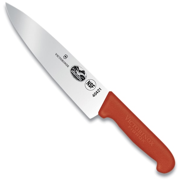 Swiss Army Brands Victorinox 40421 Kitchen Fibrox Pro - Haccp Red Chef'S - Straight, 8In Blade, 2In Width At Handle - VIC-5.2061.20