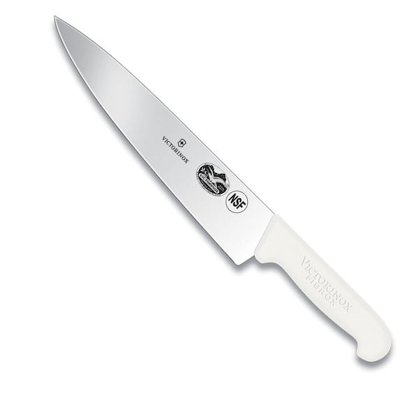 Swiss Army Brands 5200725 Kitchen Fibrox Pro - Haccp White Chef'S - Straight, 10In Blade, 20.25In Width At Handle - VIC-5.2007.25-X2