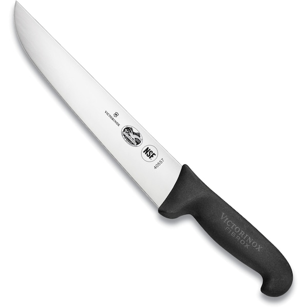 Swiss Army Brands 40557 Kitchen Fibrox Pro Black Slicing - Straight, 9In Churrasco Blade, 10.5In Width At Handle - VIC-5.5203.23