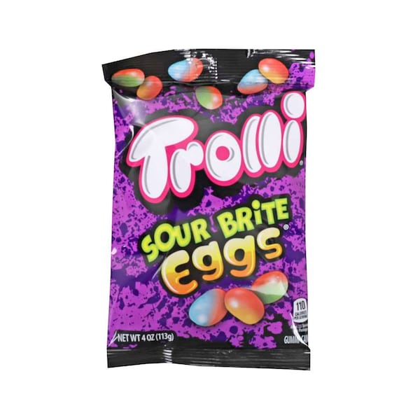 Trolli Trolli Dulce de goma de huevo ácido brillante 4 oz. Bolsa, paquete de 12 - 12088