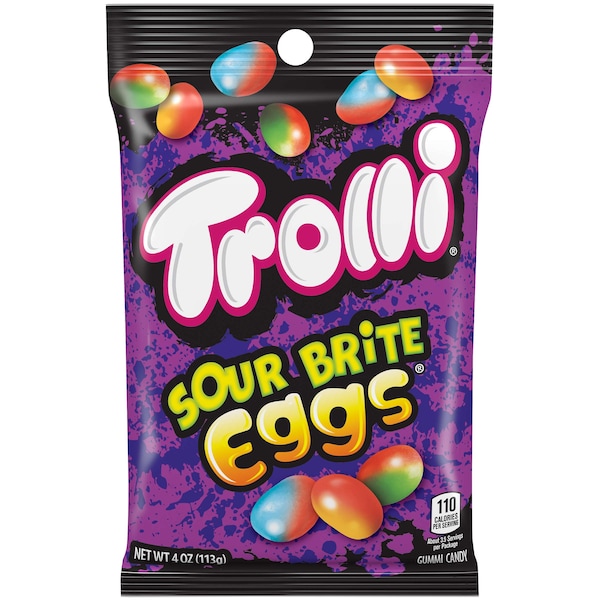 Trolli Trolli Dulce de goma de huevo ácido brillante 4 oz. Bolsa, paquete de 12 - 12088