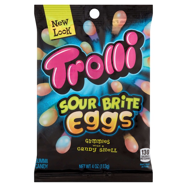 Trolli Trolli Dulce de goma de huevo ácido brillante 4 oz. Bolsa, paquete de 12 - 12088