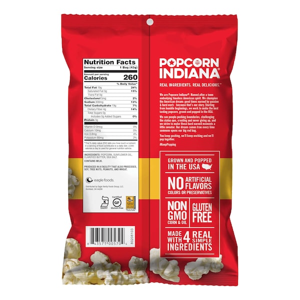 Palomitas de Maíz Popcorn Indiana Caddy Mantequilla de Cine 1.5 oz, Paquete de 6 - 8435710025