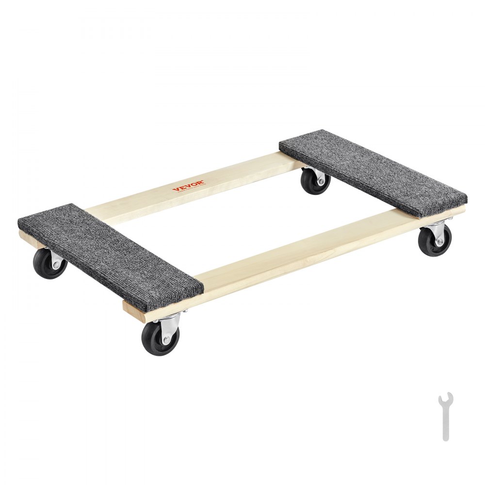 VEVOR Furniture Dolly, 1000 lbs Load Capacity, 18" x 30", 4 x 3" PP Swivel Casters, Heavy Duty Hardwood Furniture Moving Dolly, Mover's Dolly, Moving Cart with Wheels for Heavy Furniture Home Cleaning - WGC1830INCHM3LUCCV0