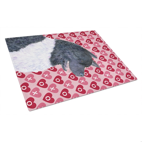 Carolines Treasures Akita Hearts Love and Valentines Day Portrait Glass Cutting Board- Large - SS4521LCB