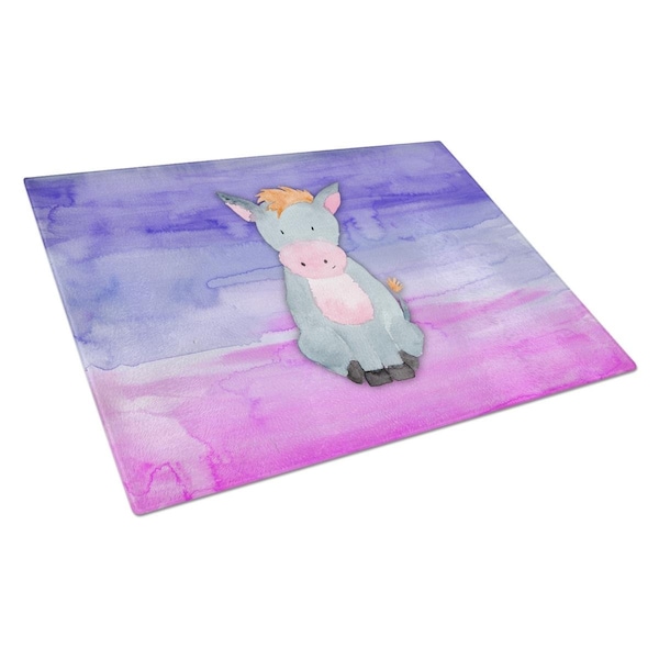 Carolines Treasures Donkey Watercolor Glass Cutting Board Large - BB7415LCB