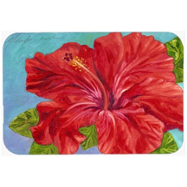 Carolines Treasures Carolines Treasures TMTR0319LCB Red Hibiscus by Malenda Trick Glass Large Cutting Board - TMTR0319LCB