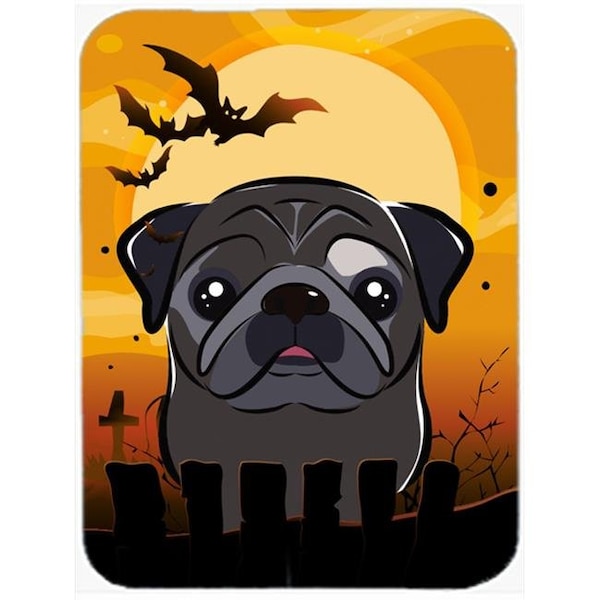 Carolines Treasures Carolines Treasures BB1821LCB Halloween Black Pug Glass Cutting Board; Large - BB1821LCB