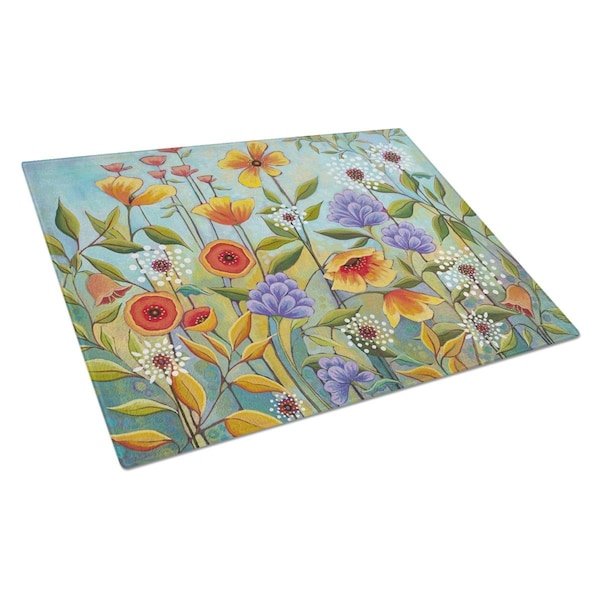 Carolines Treasures Carolines Treasures PPD3016LCB Fresh Air Flowers Glass Cutting Board - Large - PPD3016LCB
