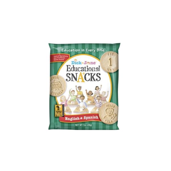 Galletas de bocadillos educativos Dick And Jane en inglés y español de 1 oz. Bolsa, PK120 - SC8803