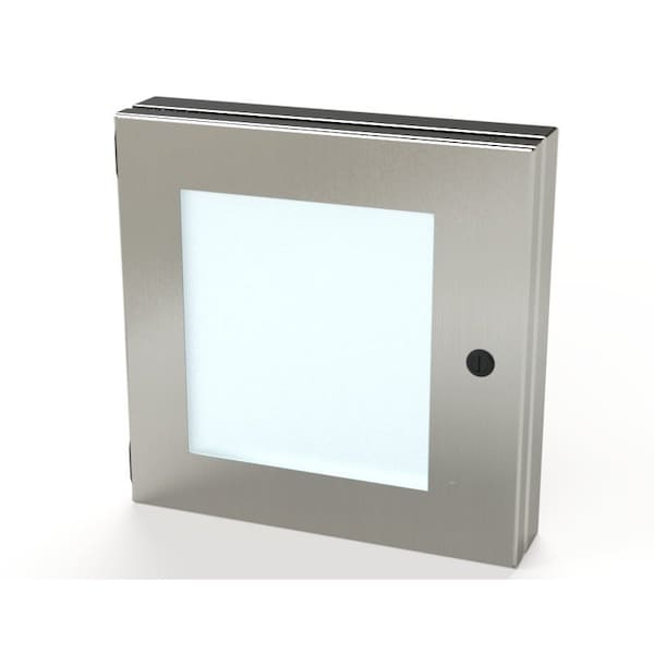 Saginaw Control & Engineering Hinged Window, 12 in. H x 12 in. W x 1-1/2 in. L, 304 Stainless Steel, Polycarbonate - SCE-HWK1212SS
