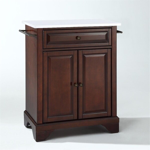 Crosley Brands Lafayette Granite Top Portable Kitchen Island Cart, Mahogany & White - KF30020BMA