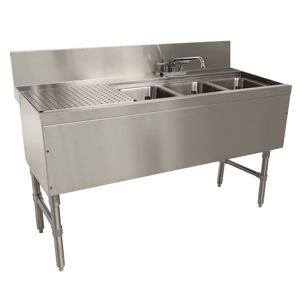 Advance Tabco Prestige Underbar Sink Unit 3-compartment 48 in.W x 25 in.D x 36 in.H - PRB-24-43R
