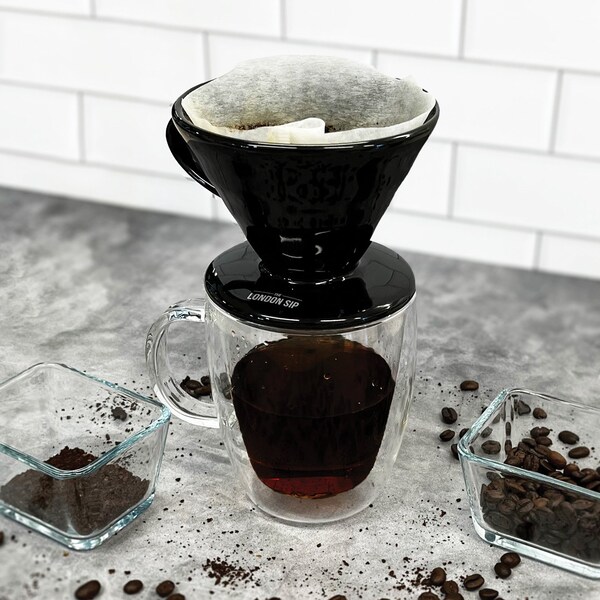 The London Sip Ceramic Coffee Dripper, Black 1 to 2 Cups - CD1-B