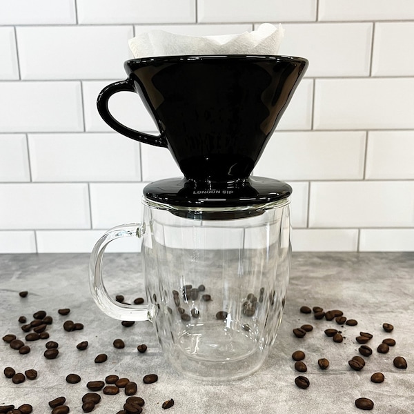 The London Sip Ceramic Coffee Dripper, Black 1 to 2 Cups - CD1-B