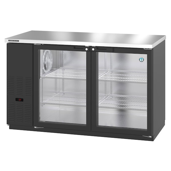 Hoshizaki America Refrigerator, Two Section, Black Vinyl Back Bar Back Bar, Glass Doors,  - BB59-G