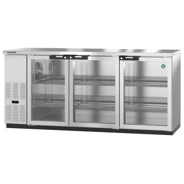 Hoshizaki America Refrigerator, Three Section, Stainless Steel Back Bar Back Bar, Glass Doors,  - BB80-G-S