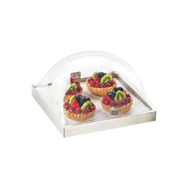 Cal Mil Plastics Cal-Mil 3329-12-55 Square Stainless Steel Chill Pack Display 12"W x 13"D x 7-1/2"H - 3329-12-55